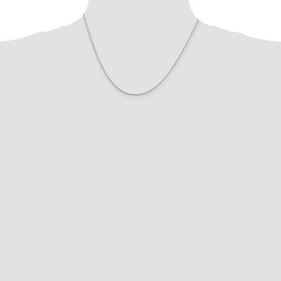 1.25mm Sterling Silver Solid Loose Rope Chain Necklace, 18 Inch - Picture 3 of 8